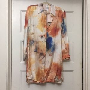 Aritzia Le Fou Wilfred silk tie dye shirt dress